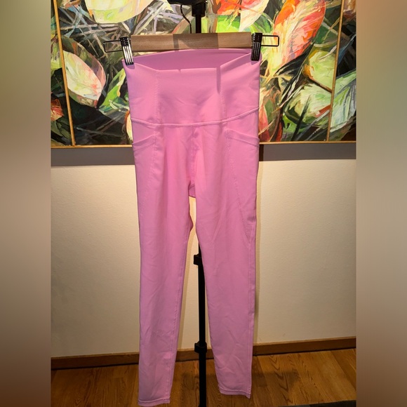 Wilo The Label Pink Ribbed 7/8 Leggings with side pockets Size XS - Picture 1 of 10